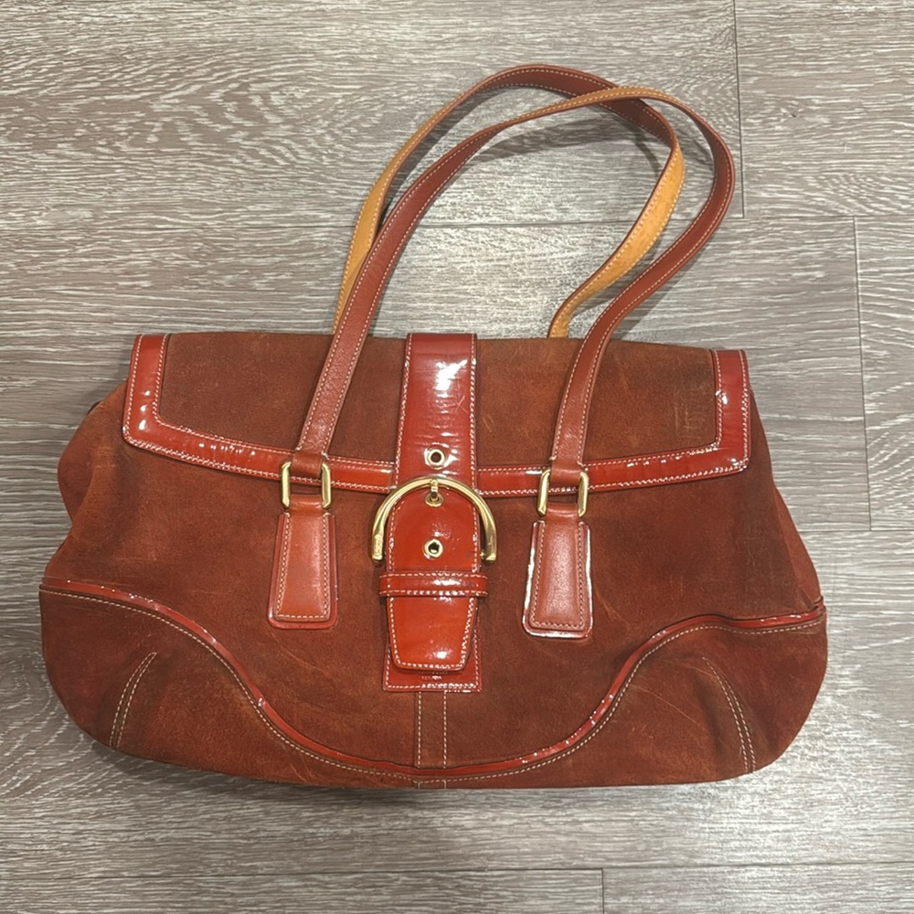 Coach suede handbag